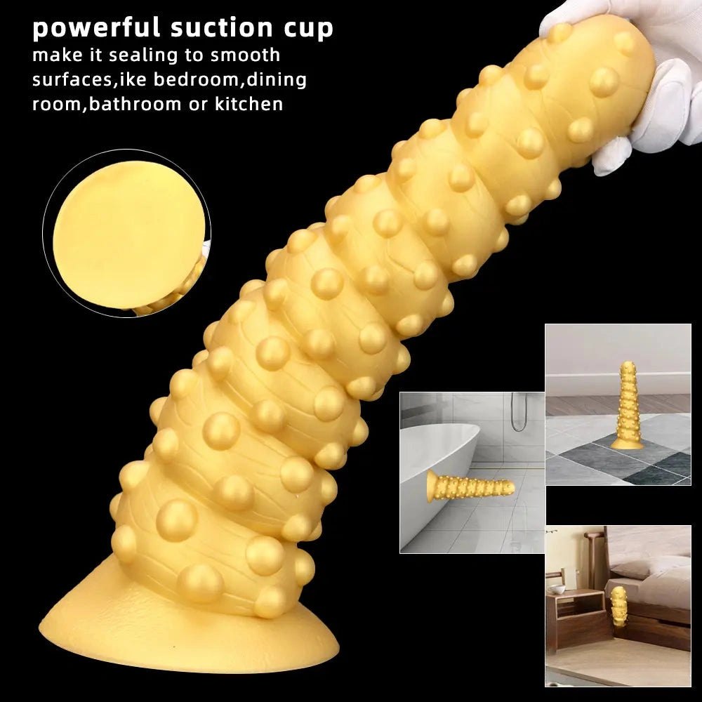 Gold spiral spiked anal dildo, photo 4