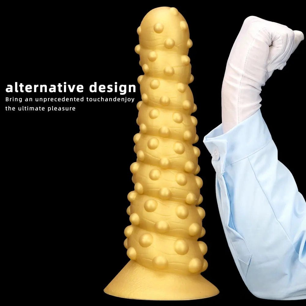 Gold spiral spiked anal dildo, photo 7