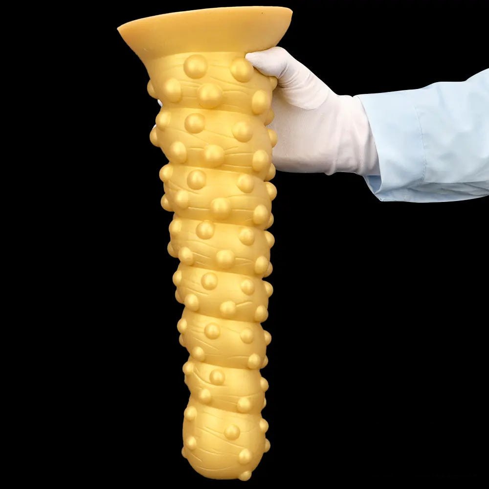 Gold spiral spiked anal dildo, photo 9