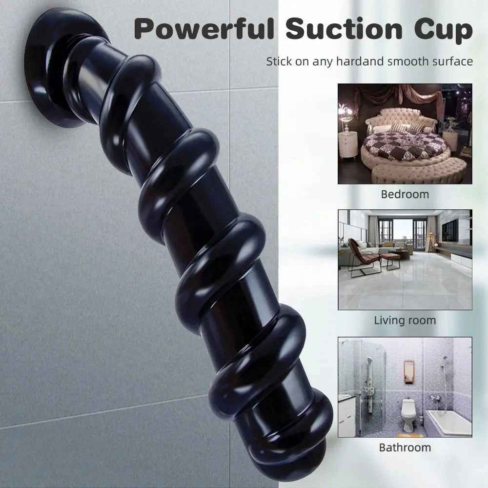 Spiral textured suction cup dildo, photo 4