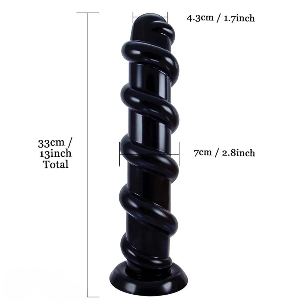 Spiral textured suction cup dildo, photo 7