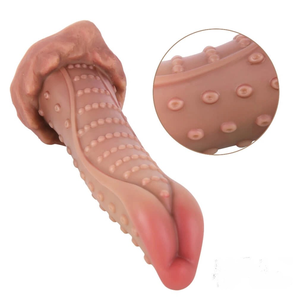 Spiral tentacle-style silicone dildo with bump texture, photo 4