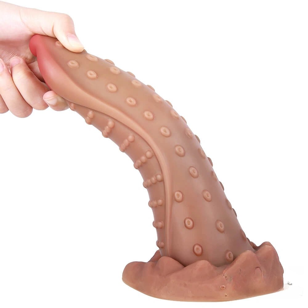 Spiral tentacle-style silicone dildo with bump texture, photo 6