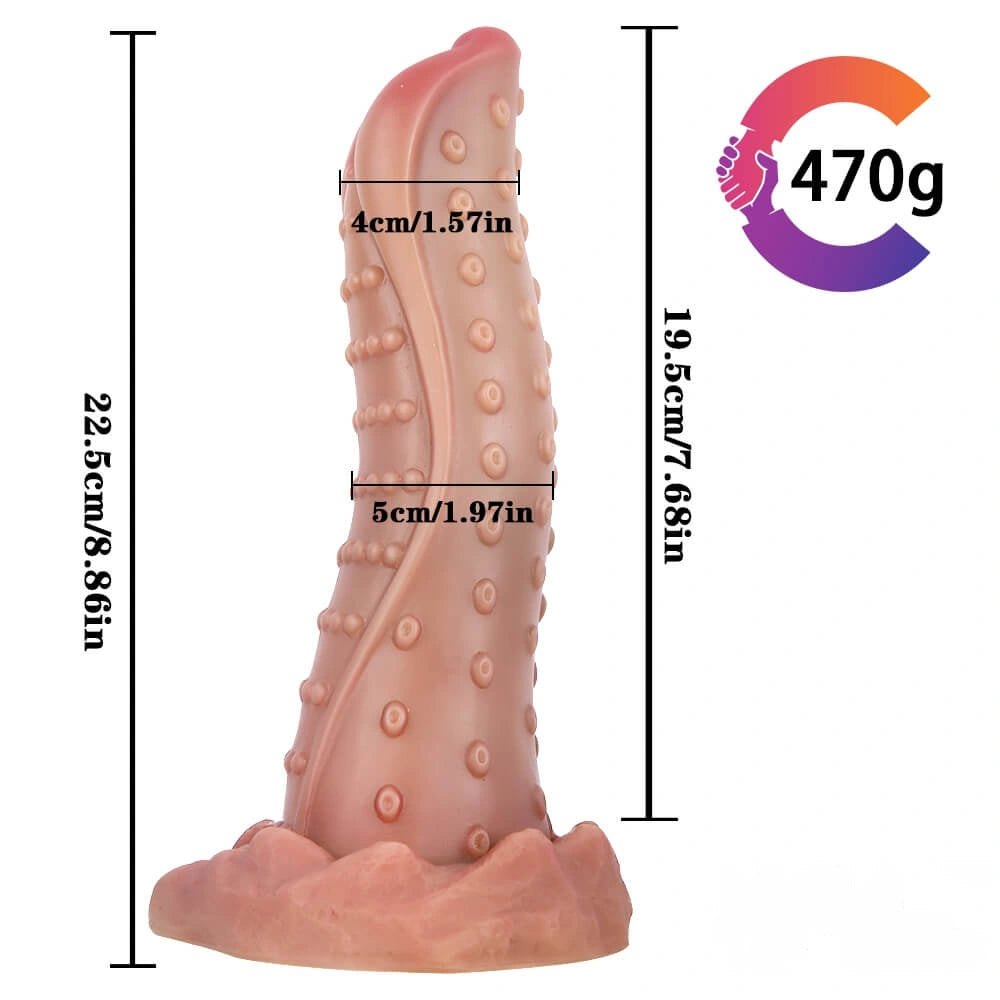 Spiral tentacle-style silicone dildo with bump texture, photo 8
