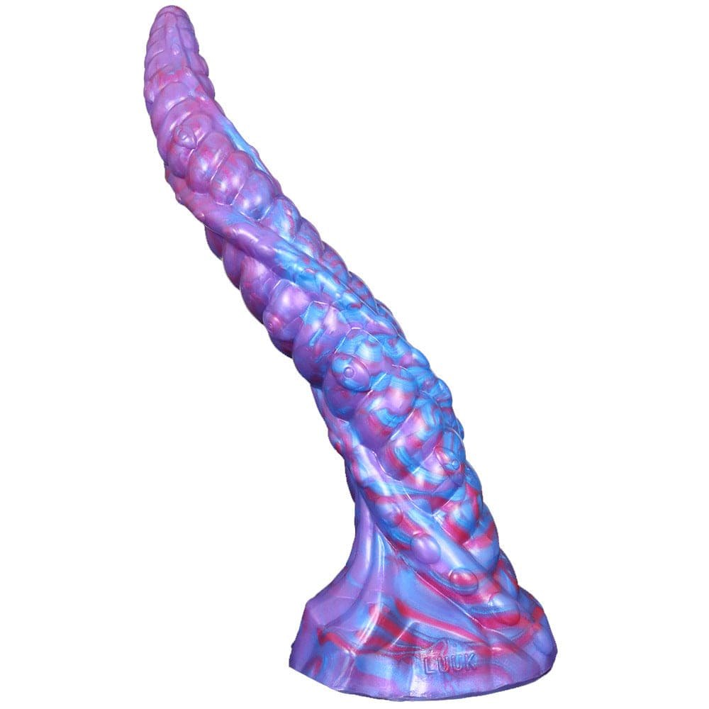 Blue and purple marbled tentacle fantasy dildo, photo 1