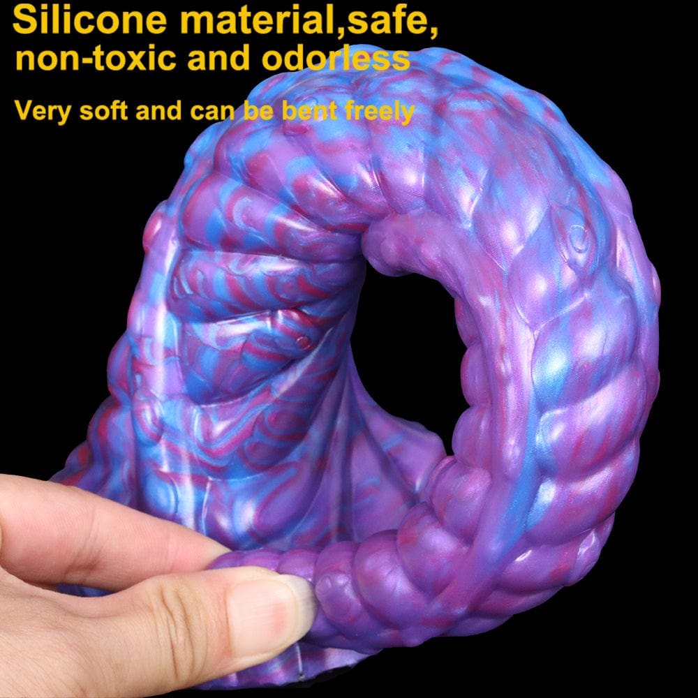 Blue and purple marbled tentacle fantasy dildo, photo 4