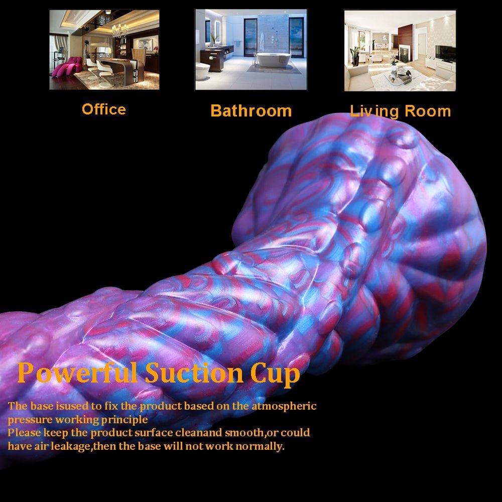 Blue and purple marbled tentacle fantasy dildo, photo 5