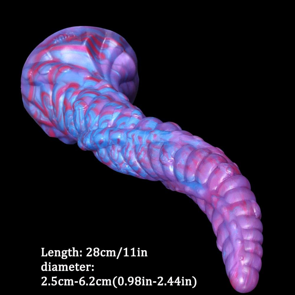 Blue and purple marbled tentacle fantasy dildo, photo 6