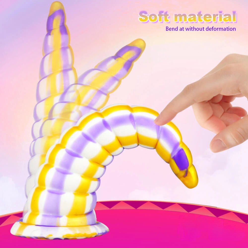 Multicolor spiral tentacle fantasy dildo, photo 9