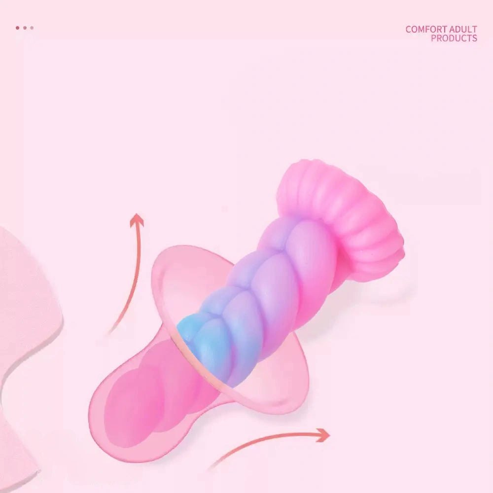 Spiral tentacle silicone fantasy dildo with glow finish, photo 11