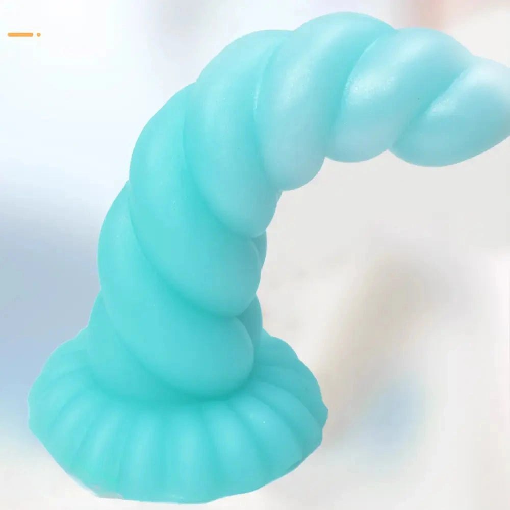 Spiral tentacle silicone fantasy dildo with glow finish, photo 7