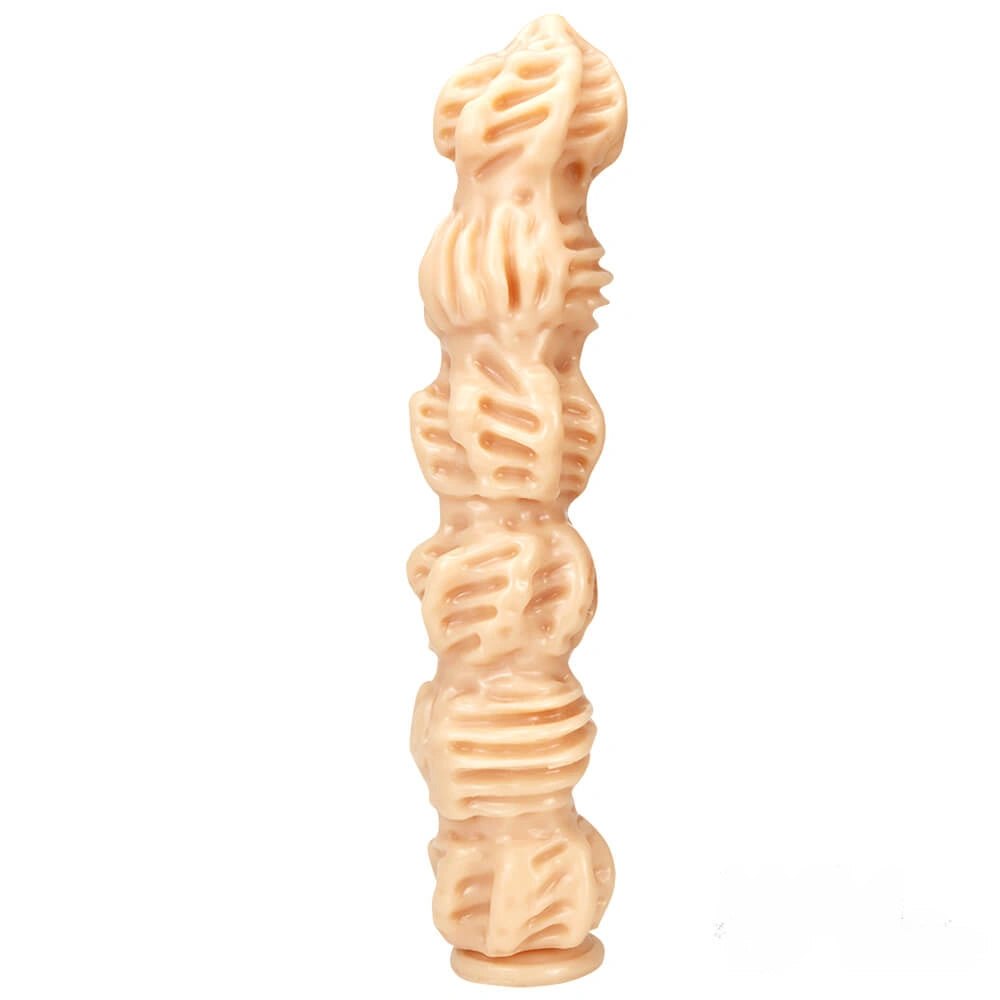 Flesh spiral texture pvc dildo
