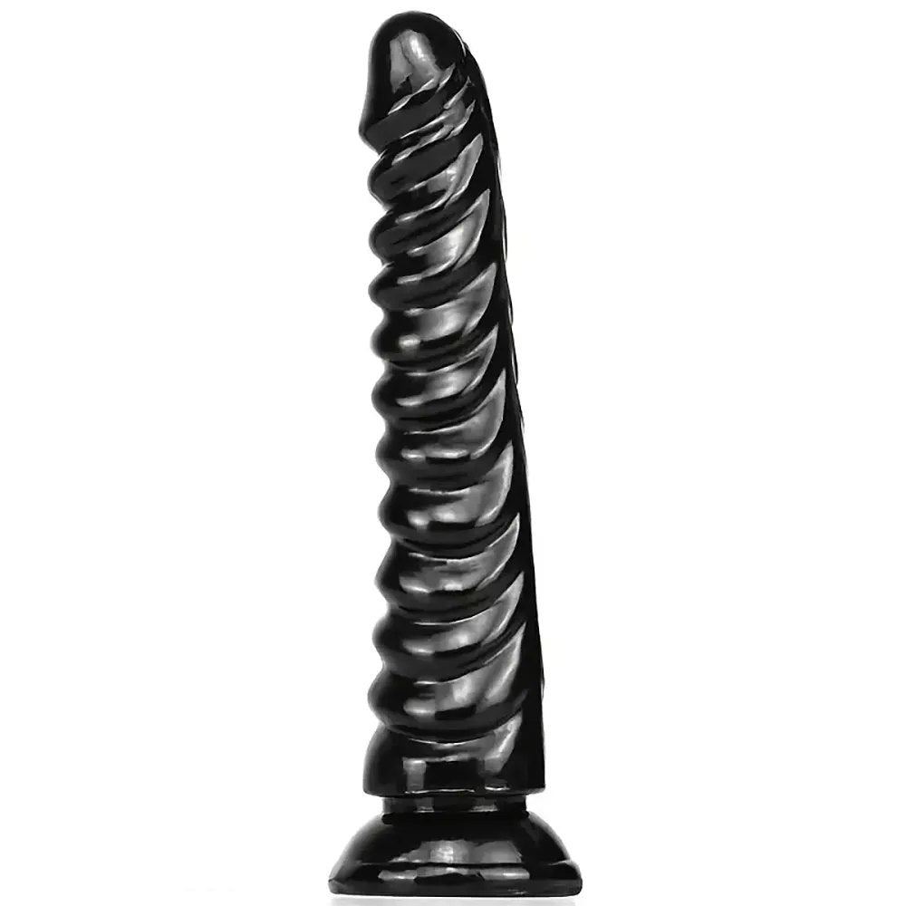 Spiral ridged textured suction cup dildo, photo 5