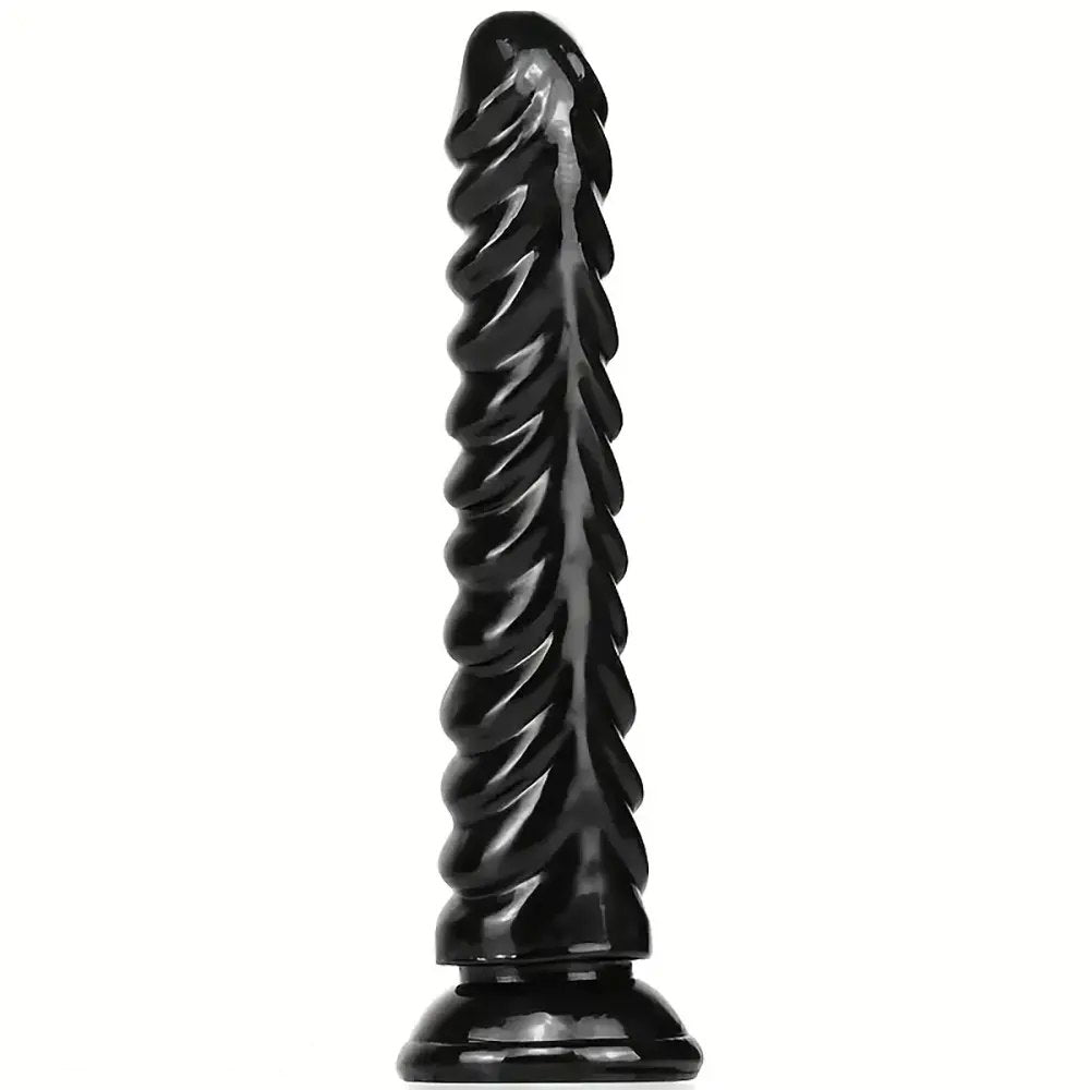 Spiral ridged textured suction cup dildo, photo 7
