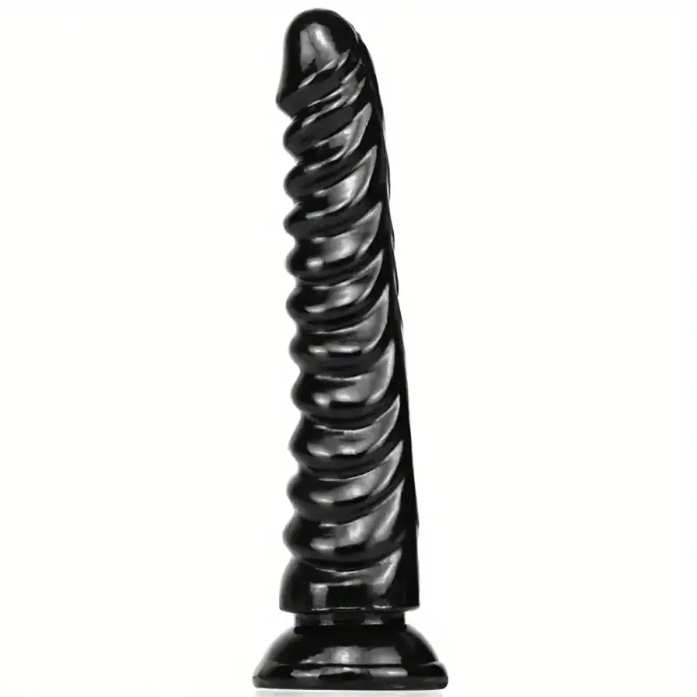 Spiral ridged textured suction cup dildo, photo 8