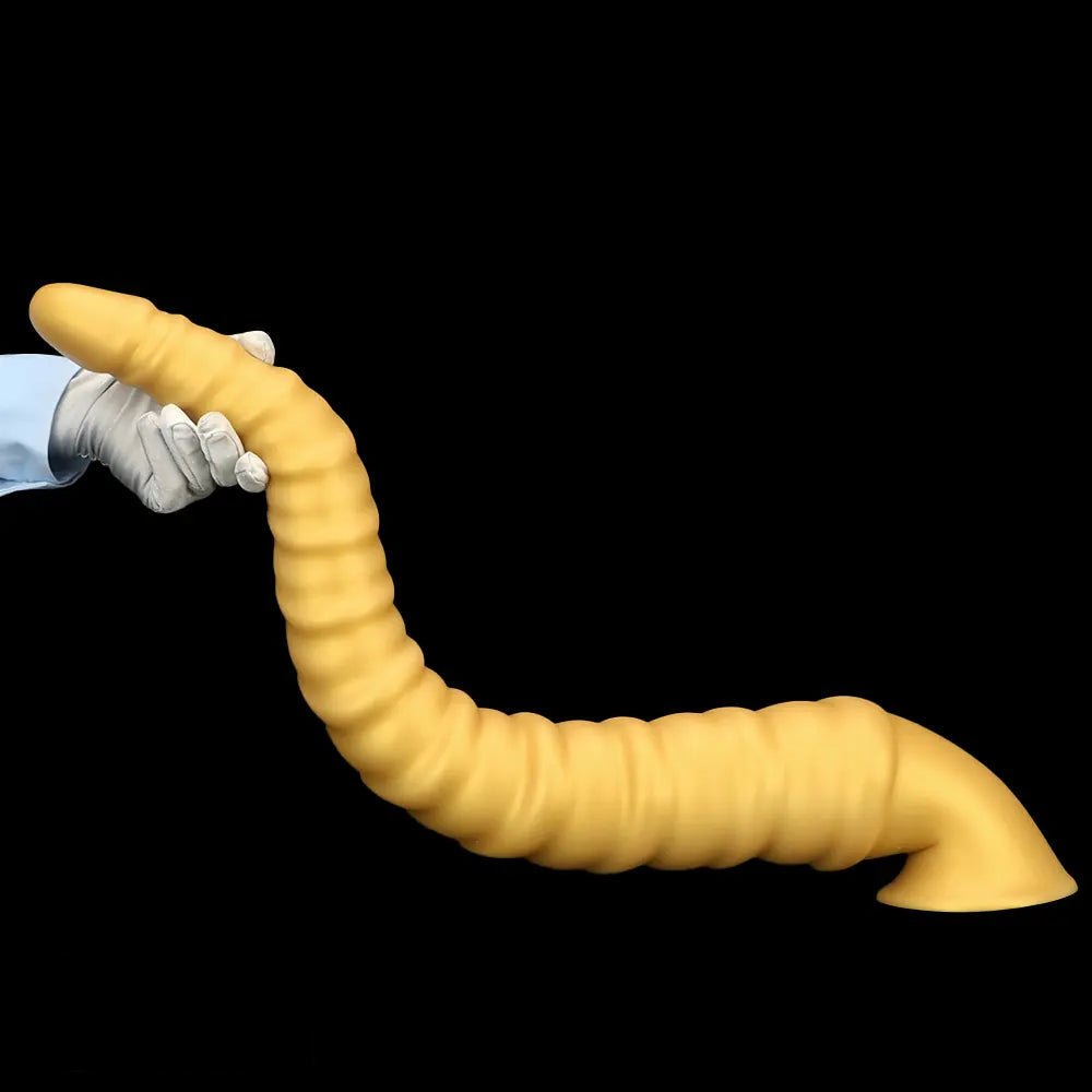 Gold spiral thread fantasy dildo, photo 10