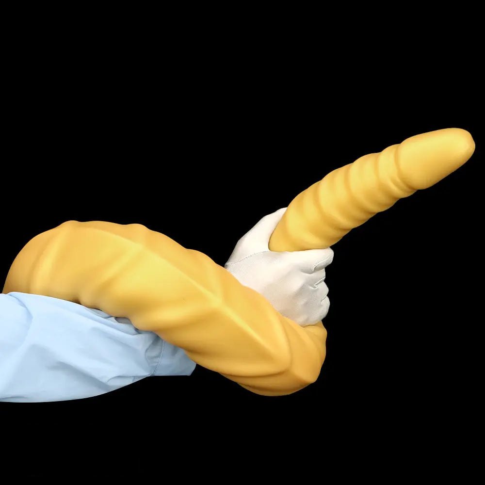 Gold spiral thread fantasy dildo, photo 11