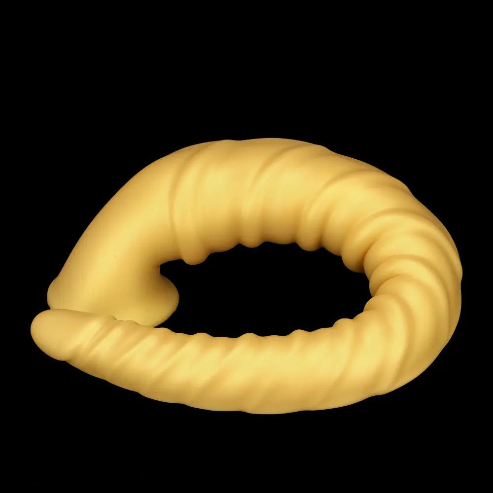 Gold spiral thread fantasy dildo, photo 12