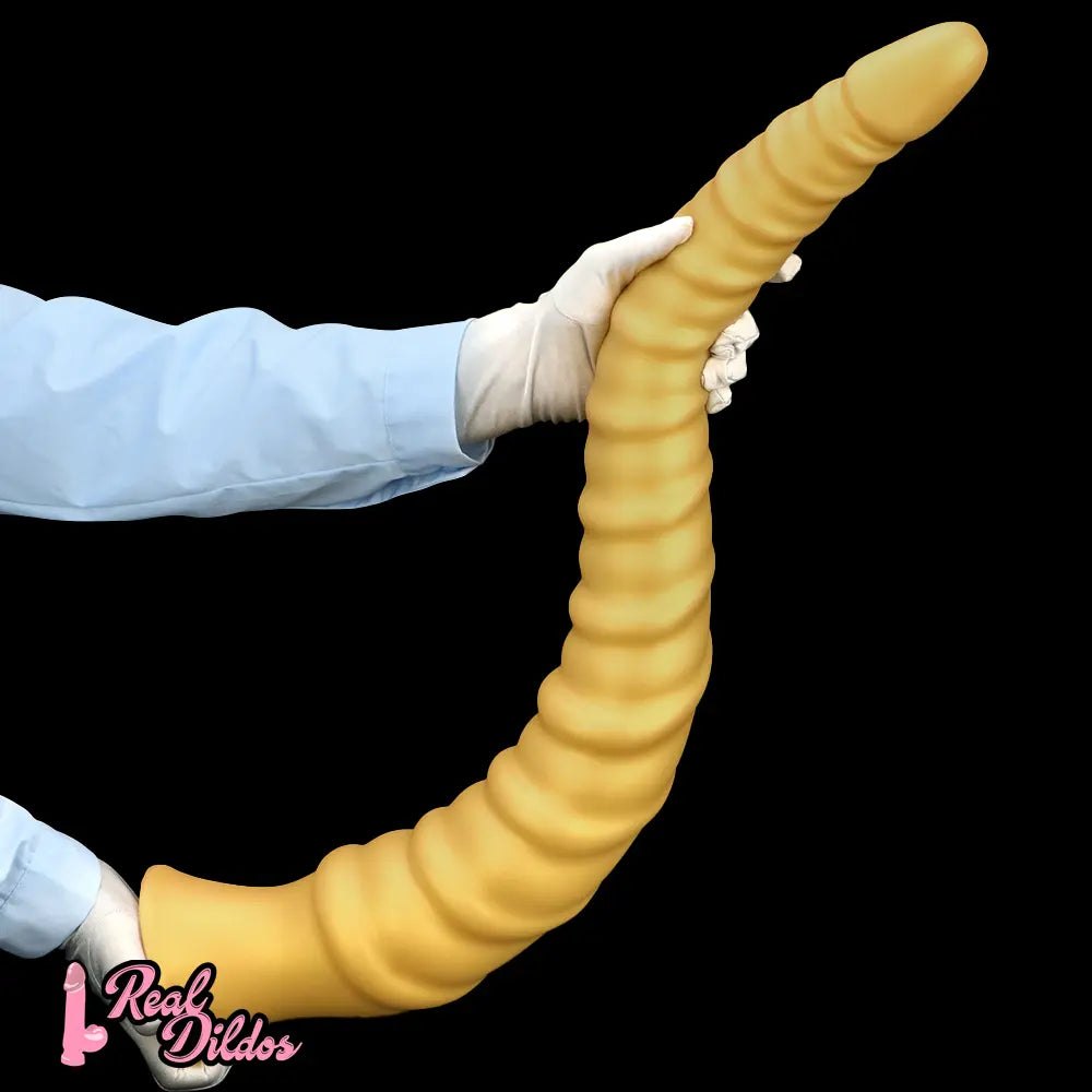 Gold spiral thread fantasy dildo, photo 13