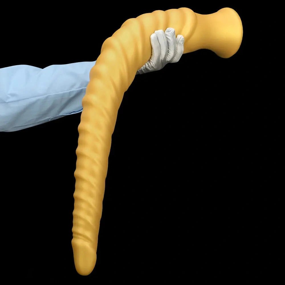 Gold spiral thread fantasy dildo, photo 14
