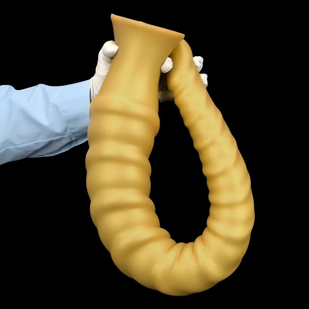 Gold spiral thread fantasy dildo, photo 15