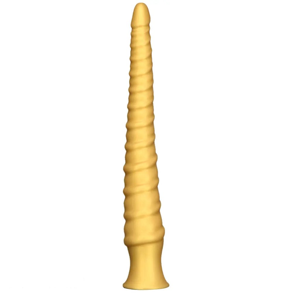 Gold spiral thread fantasy dildo, photo 2