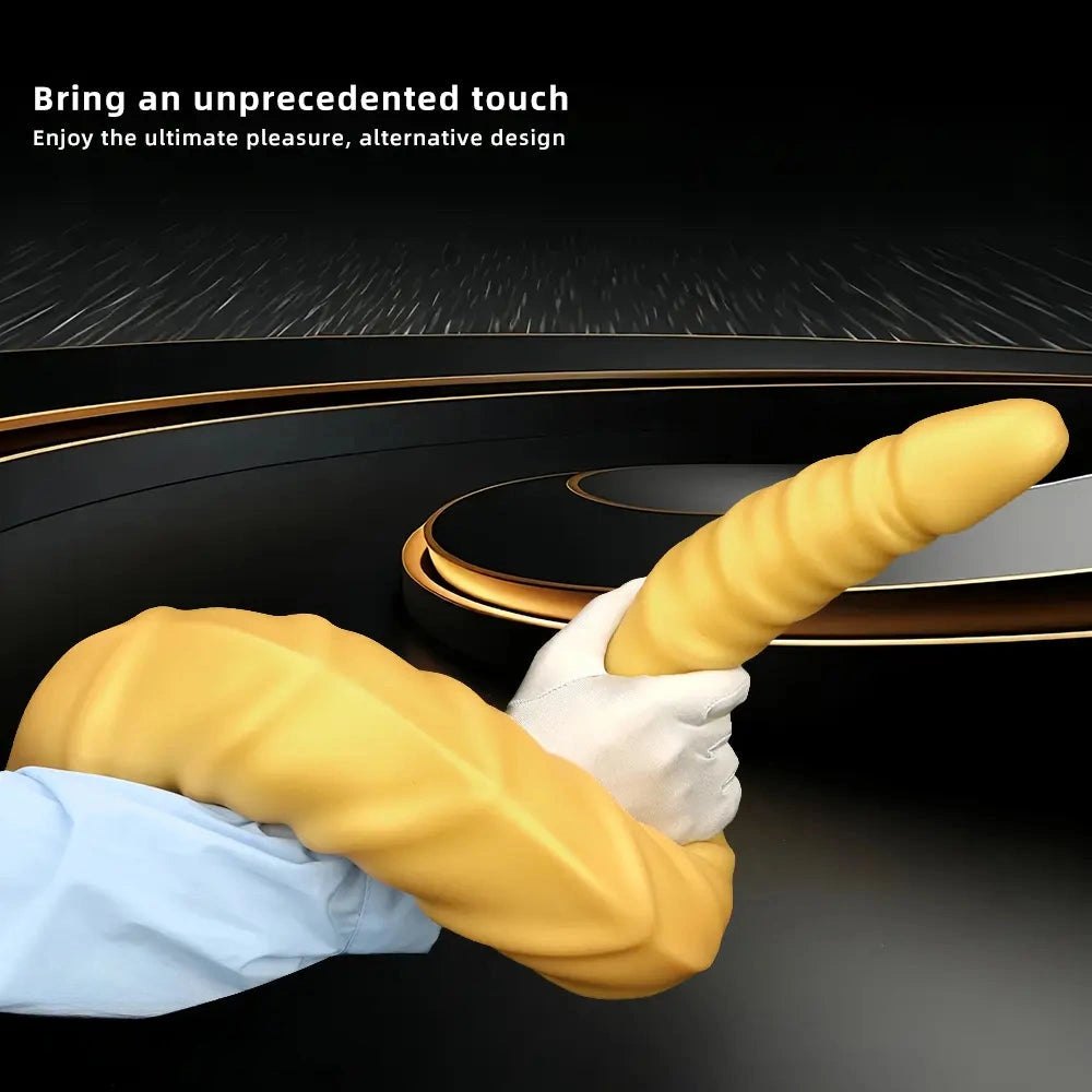 Gold spiral thread fantasy dildo, photo 5