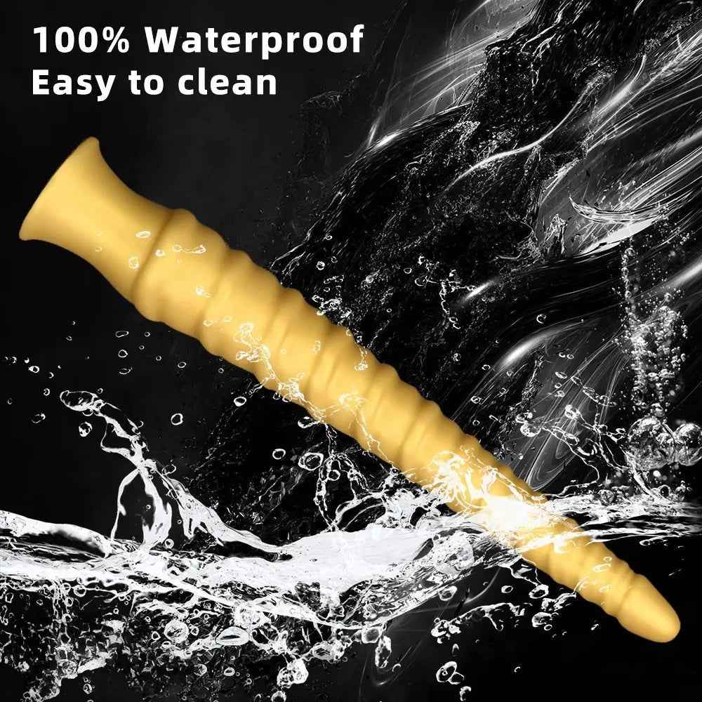 Gold spiral thread fantasy dildo, photo 7