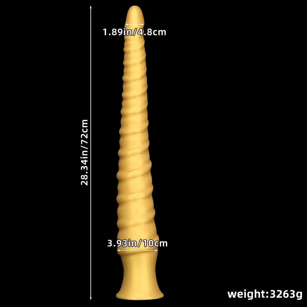 Gold spiral thread fantasy dildo, photo 8