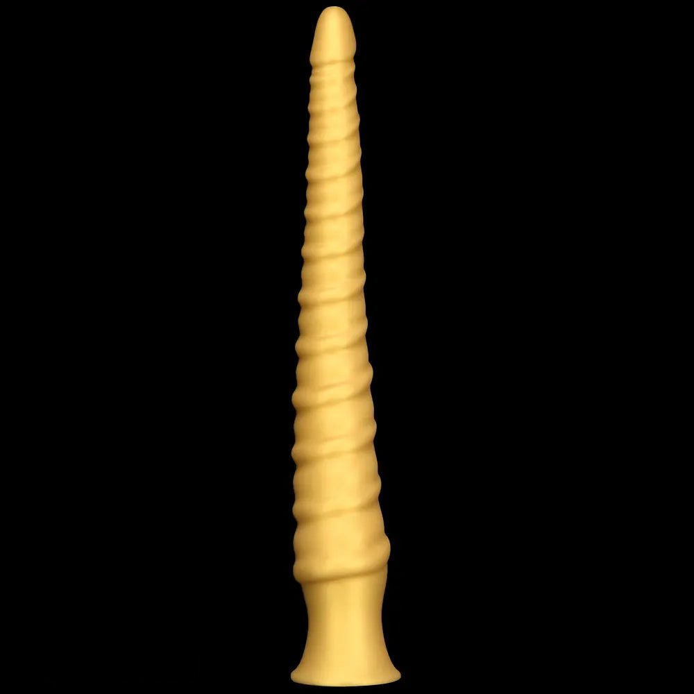 Gold spiral thread fantasy dildo, photo 9