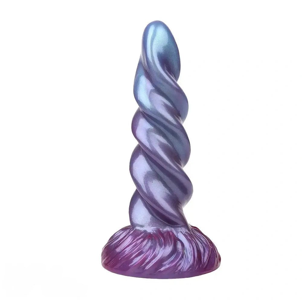 Mixed color spiral silicone dildo, photo 1
