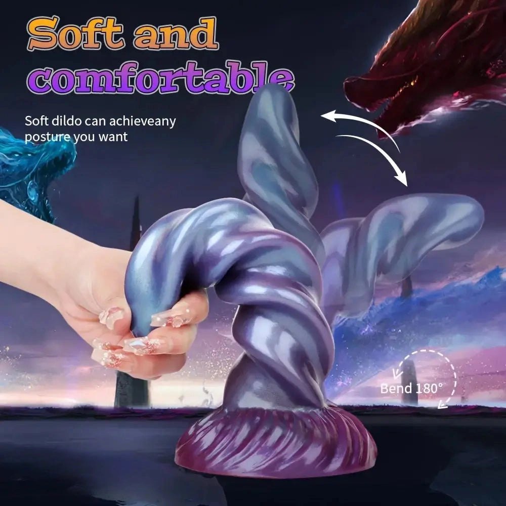 Mixed color spiral silicone dildo, photo 3