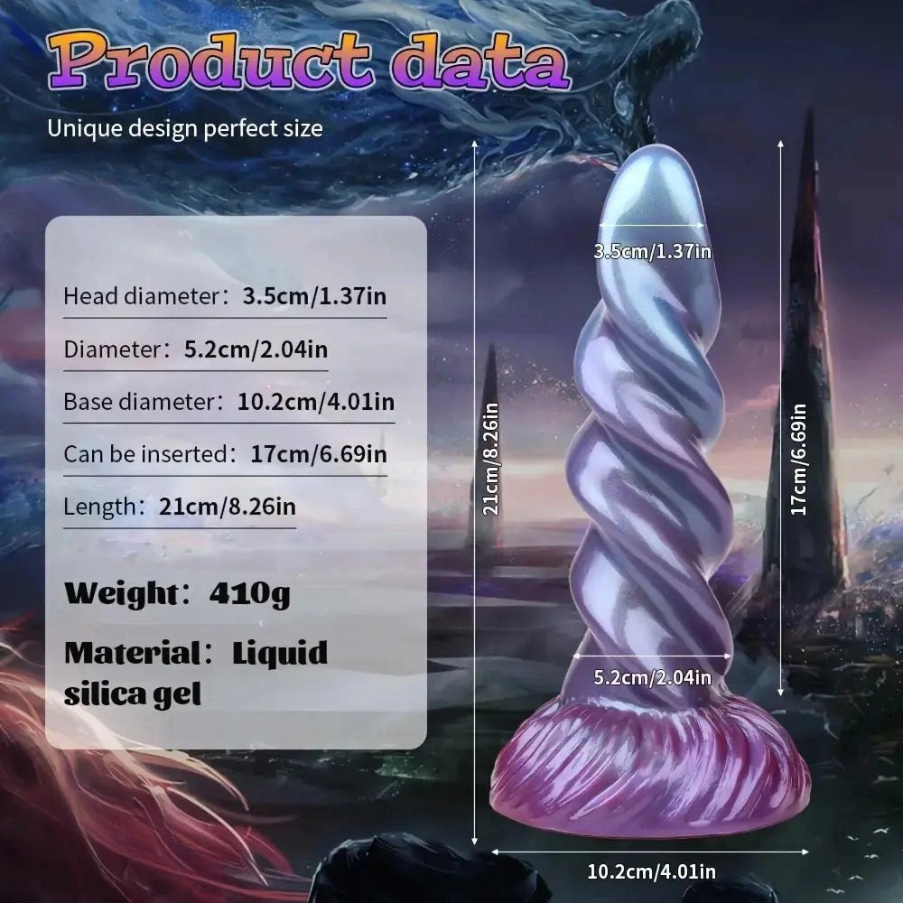 Mixed color spiral silicone dildo, photo 4