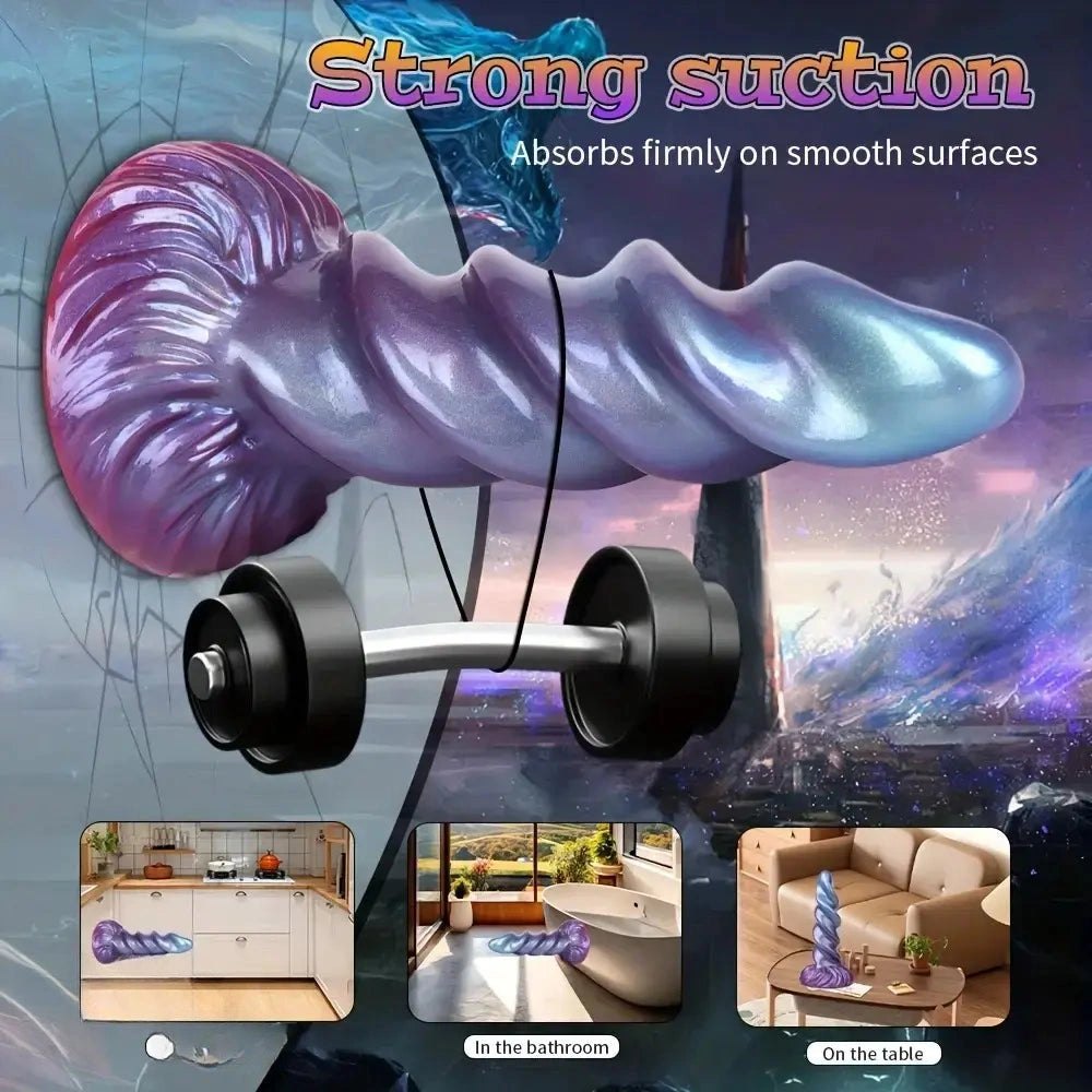 Mixed color spiral silicone dildo, photo 6