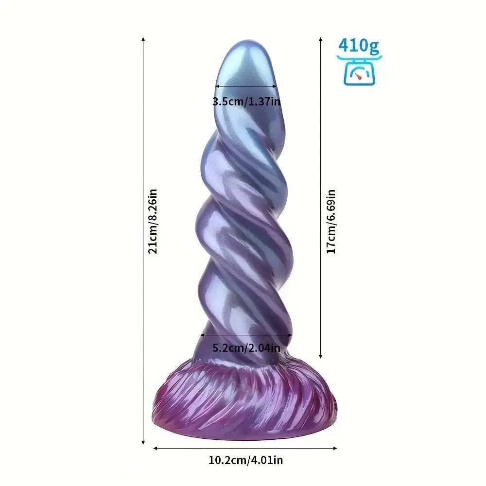 Mixed color spiral silicone dildo, photo 9