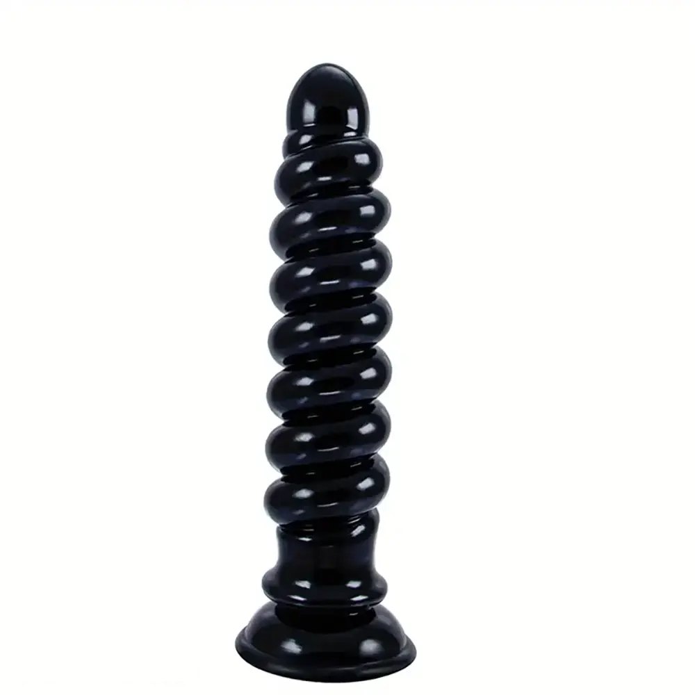 Spiral ribbed anal dildo with suction cup base, photo 8