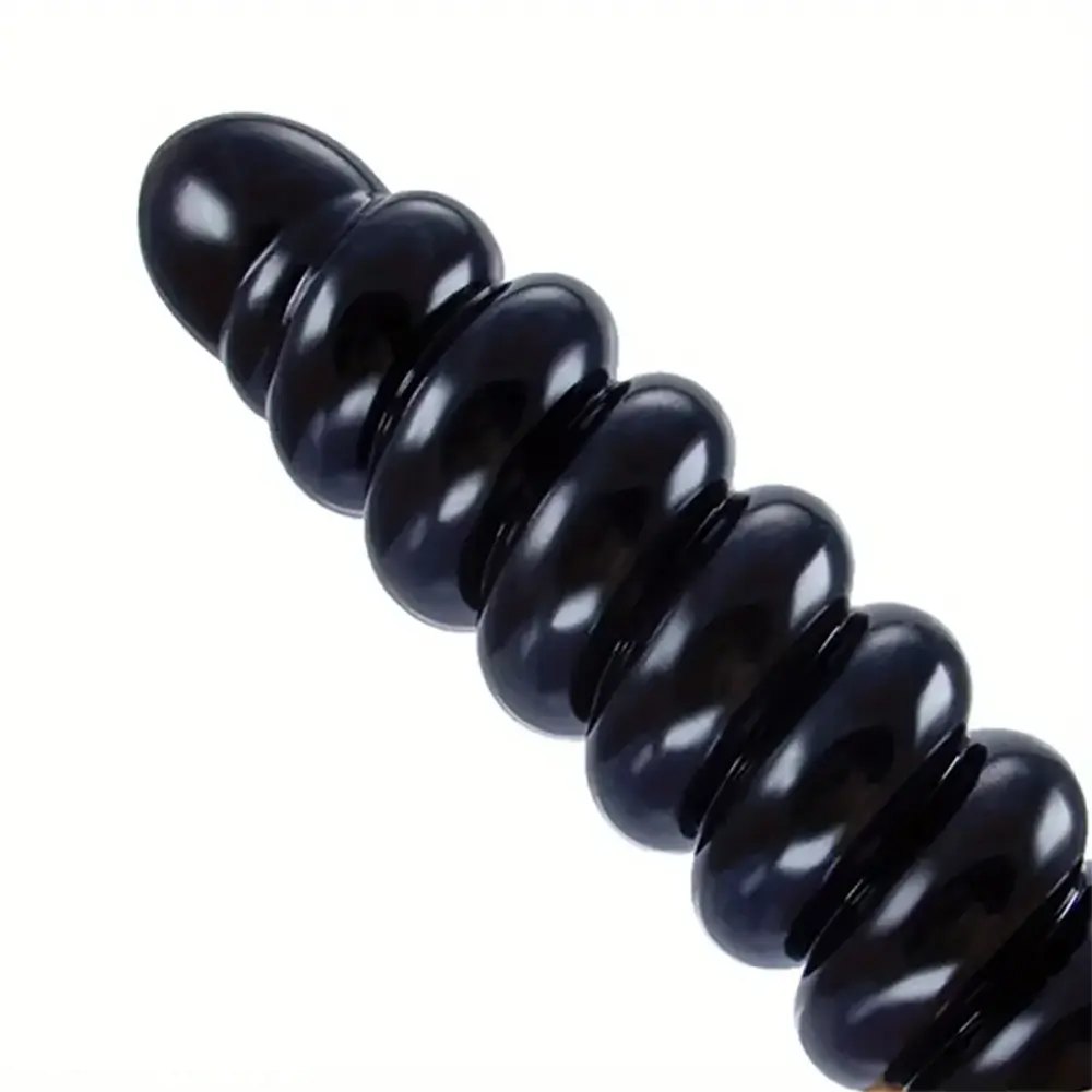 Spiral ribbed anal dildo with suction cup base, photo 9