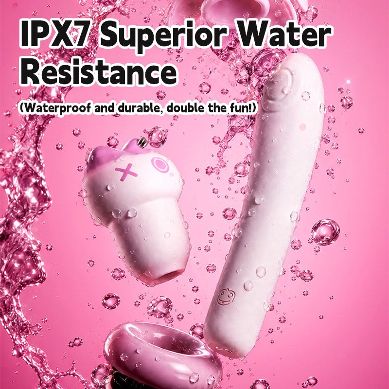 Pink split cat suction and tapping vibrator set, photo 3