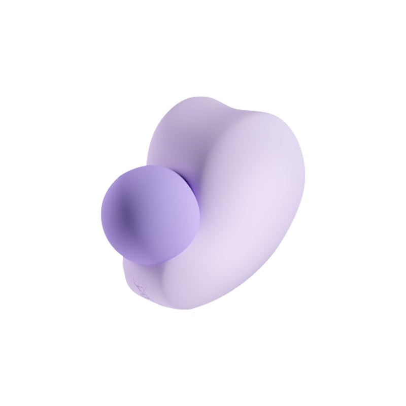 Purple heart-shaped silicone clitoral vibrator, photo 1
