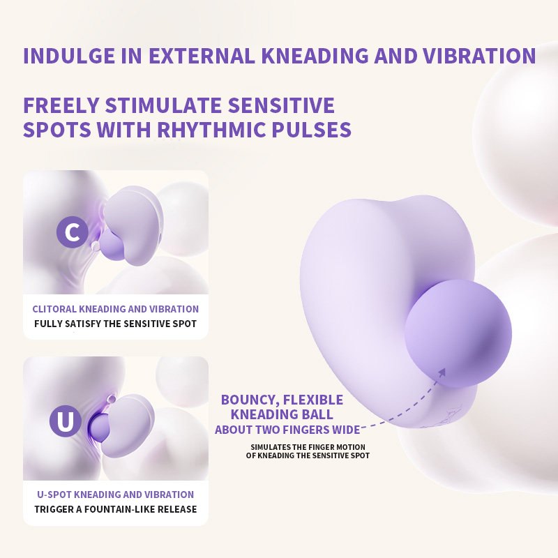 Purple heart-shaped silicone clitoral vibrator, photo 3