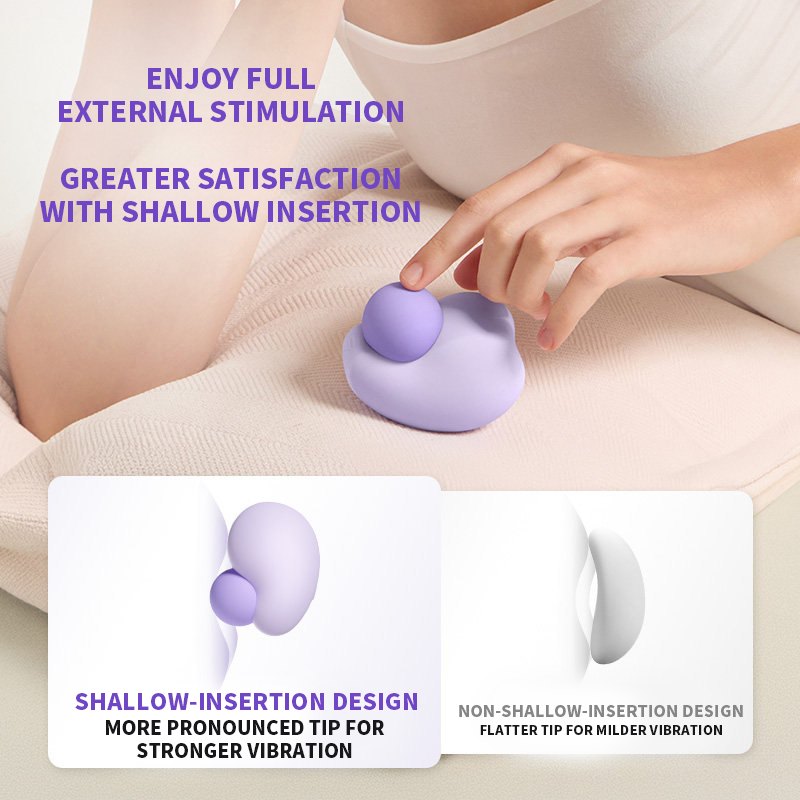 Purple heart-shaped silicone clitoral vibrator, photo 5