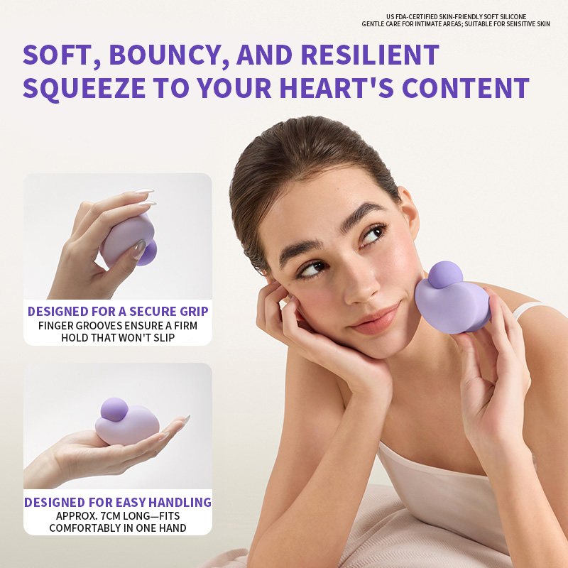 Purple heart-shaped silicone clitoral vibrator, photo 6