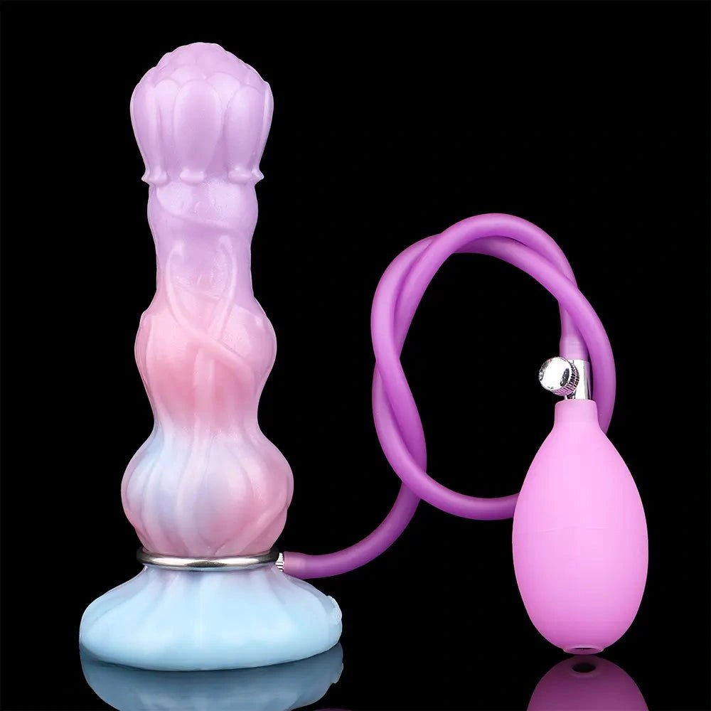 Mixed color realistic dildo with fill tube, photo 1