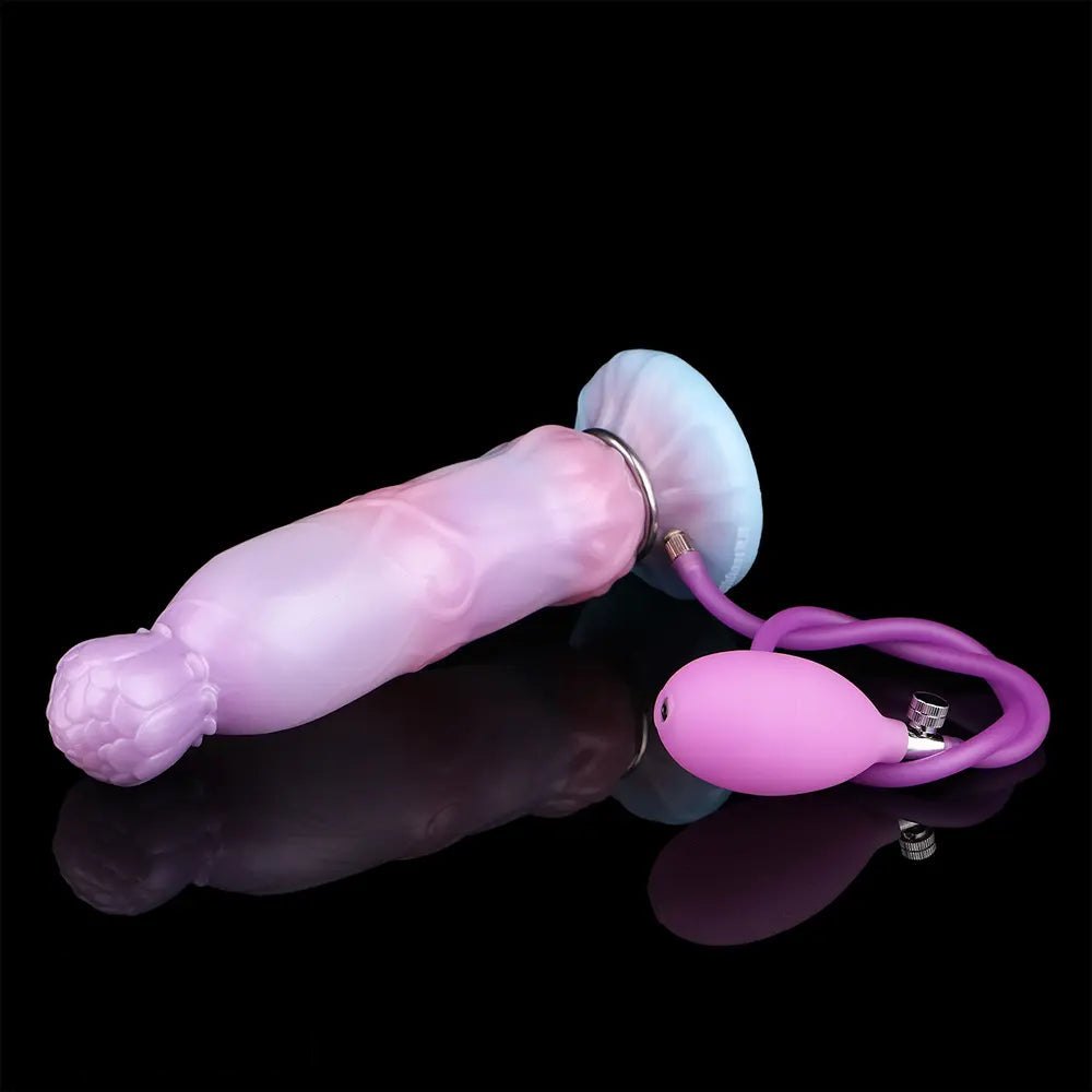 Mixed color realistic dildo with fill tube, photo 11