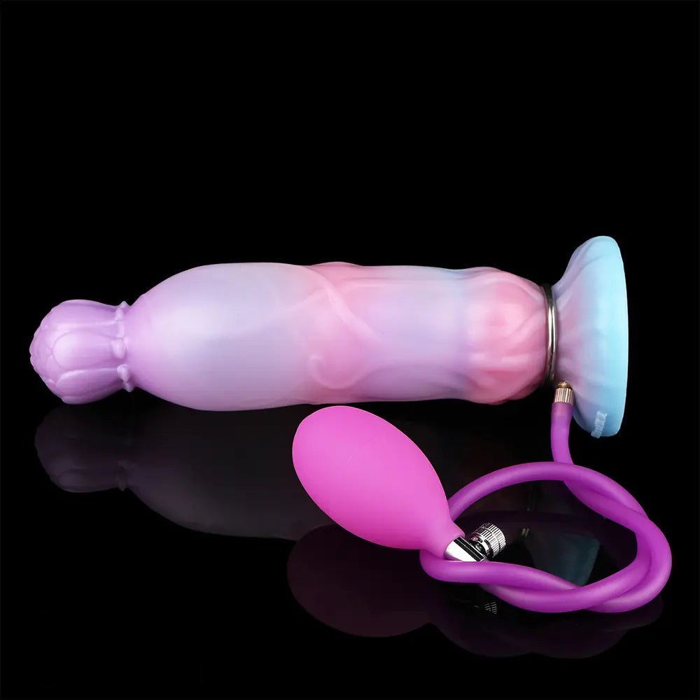Mixed color realistic dildo with fill tube, photo 12