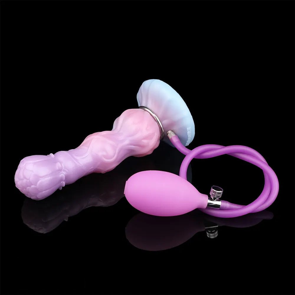 Mixed color realistic dildo with fill tube, photo 15