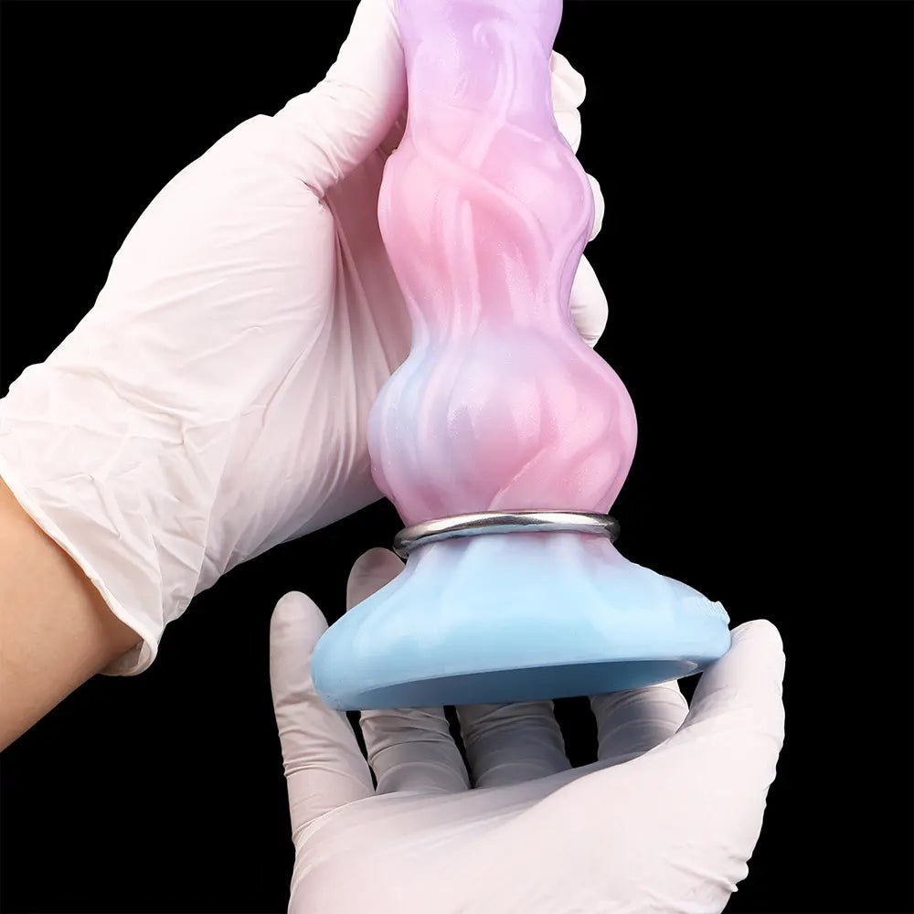 Mixed color realistic dildo with fill tube, photo 4