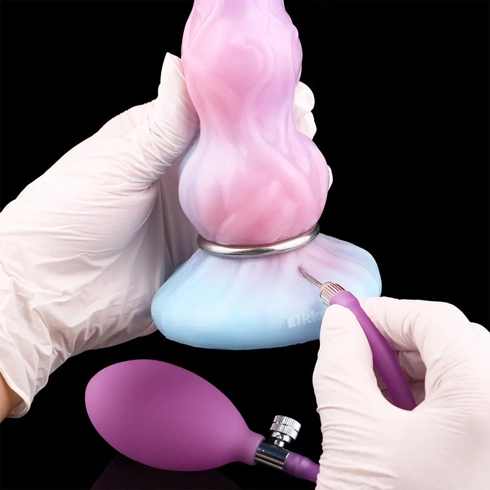 Mixed color realistic dildo with fill tube, photo 7