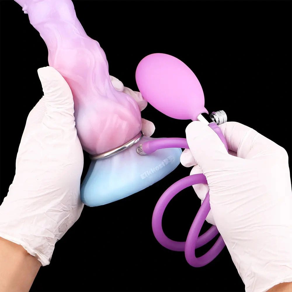 Mixed color realistic dildo with fill tube, photo 8