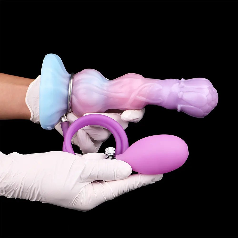Mixed color realistic dildo with fill tube, photo 9